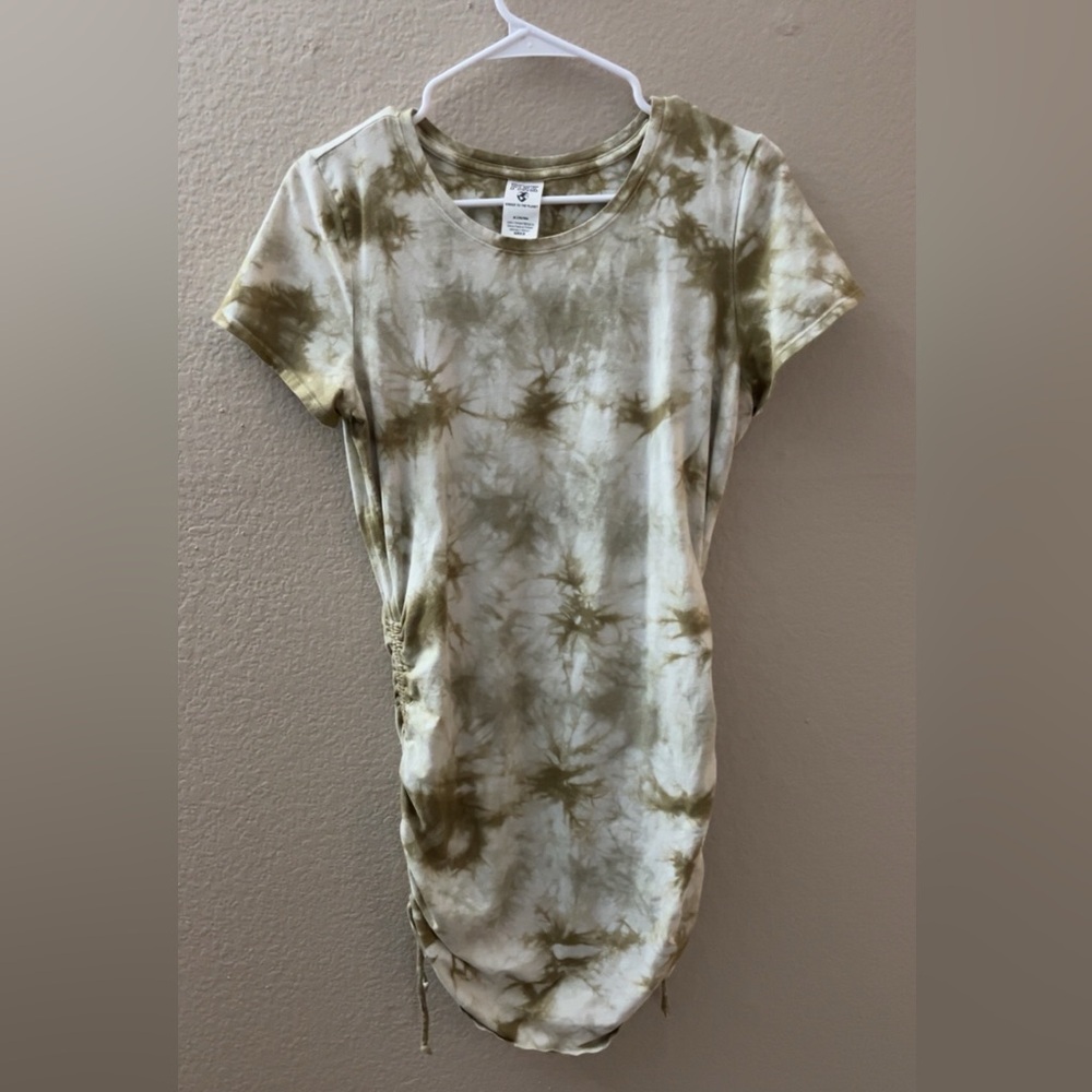 PINK Victoria's Secret Green Tie-Dye Short Sleeve Dress